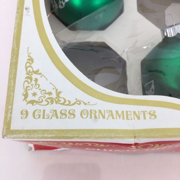 Vintage Shiny Brite Glass Christmas Bulbs Ornaments 4 Mid Century Original Box - Picture 10 of 16